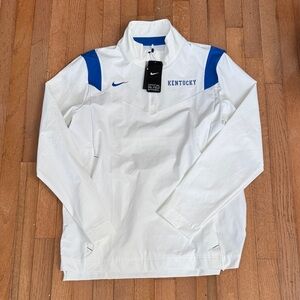 Nike University of Kentucky White and Blue Lightweight Quarter Zip NWT Medium